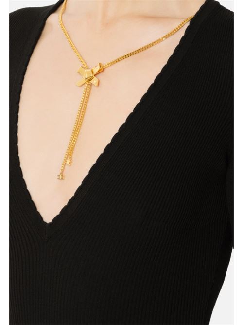 RIBBED DRESS WITH NECKLACE ELISABETTA FRANCHI | AM53S51E2110 nero